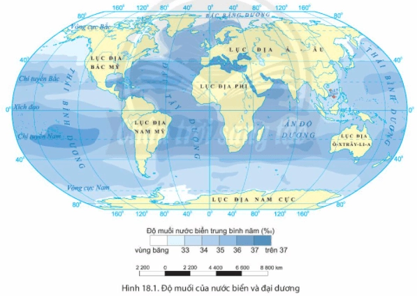 Bài 18. Biển và đại dương minh họa hiện tượng thủy triều kém