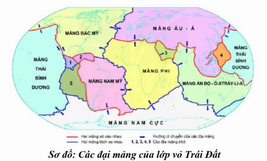 Hình ảnh biểu diễn cấu tạo trái đất đa lớp