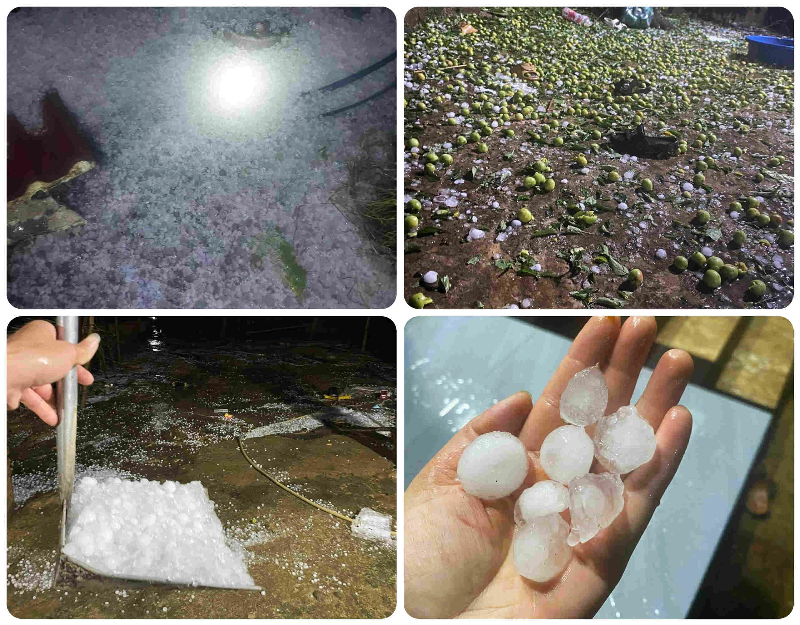 Hình ảnh mưa đá kèm dông ở miền Bắc