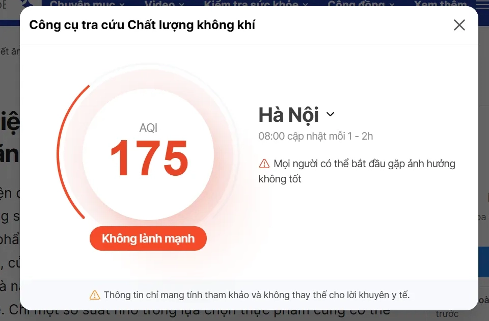 Hình ảnh tra cứu chất lượng không khí liên quan nhiệt độ không khí bây giờ