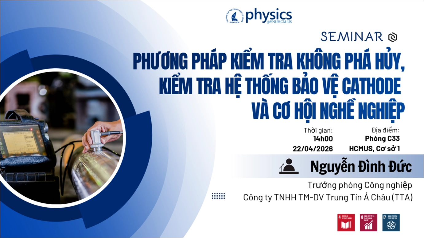 Hình thông báo seminar về phương pháp kiểm tra không phá hủy hệ thống bảo vệ cathode và cơ hội nghề nghiệp
