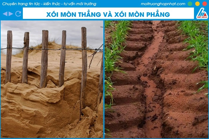 So sánh xói mòn thẳng và xói mòn phẳng trên địa hình