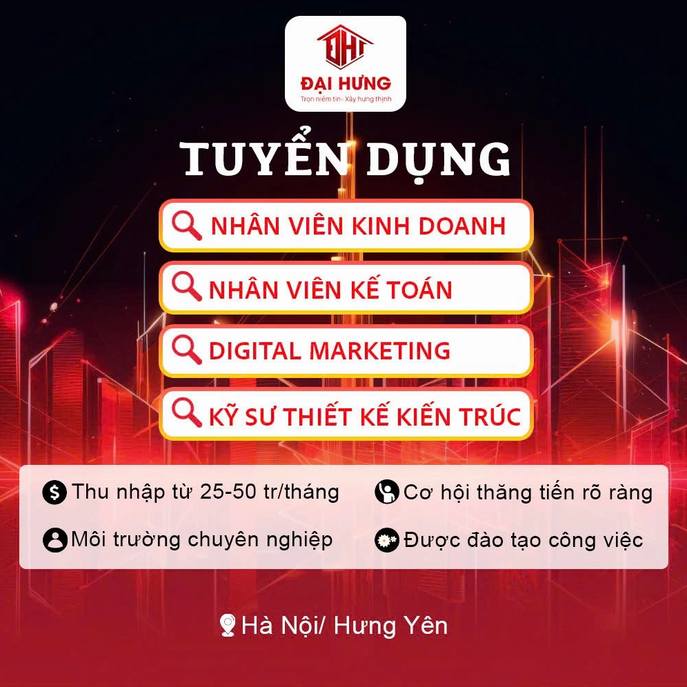 Tuyển dụng kinh doanh kế toán kỹ sư digital marketing Gia Lâm Ocean Park 2 2026